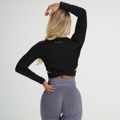 Black Crossbody Long-Sleeve Black | NVGTN New