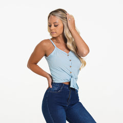 Light Blue Tie It Up Tank Light Blue | NVGTN For Sale