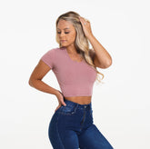 Pink Classic Ribbed Tee Pink | NVGTN Outlet