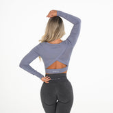 Smokey Blue Form Long Sleeve Crop Smokey Blue | NVGTN Near Me