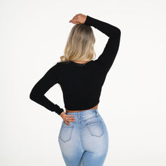 Black Essentials Ribbed Crop Black | NVGTN US
