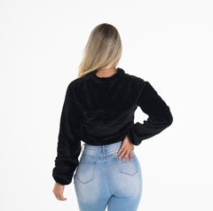 Black Cropped Teddy Fleece Black | NVGTN Outlet