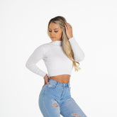 Ivory Ribbed Turtle Neck Crop Ivory | NVGTN Sale