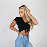 Black Pulling Strings Tee Black | NVGTN Discount
