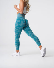 Teal Camo Seamless Leggings Teal | NVGTN Online