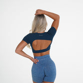 Navy Blue Open Back Tee Navy Blue | NVGTN Online