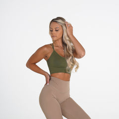 Khaki Green Flourish Seamless Bra Khaki Green | NVGTN Online