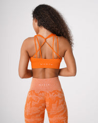 Burnt Orange Galaxy Ribbed Seamless Bra Burnt Orange | NVGTN For Sale