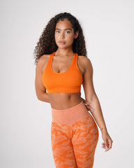 Burnt Orange Galaxy Ribbed Seamless Bra Burnt Orange | NVGTN For Sale