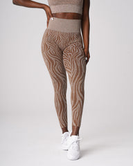 Mocha Zebra Seamless Leggings Mocha | NVGTN Outlet
