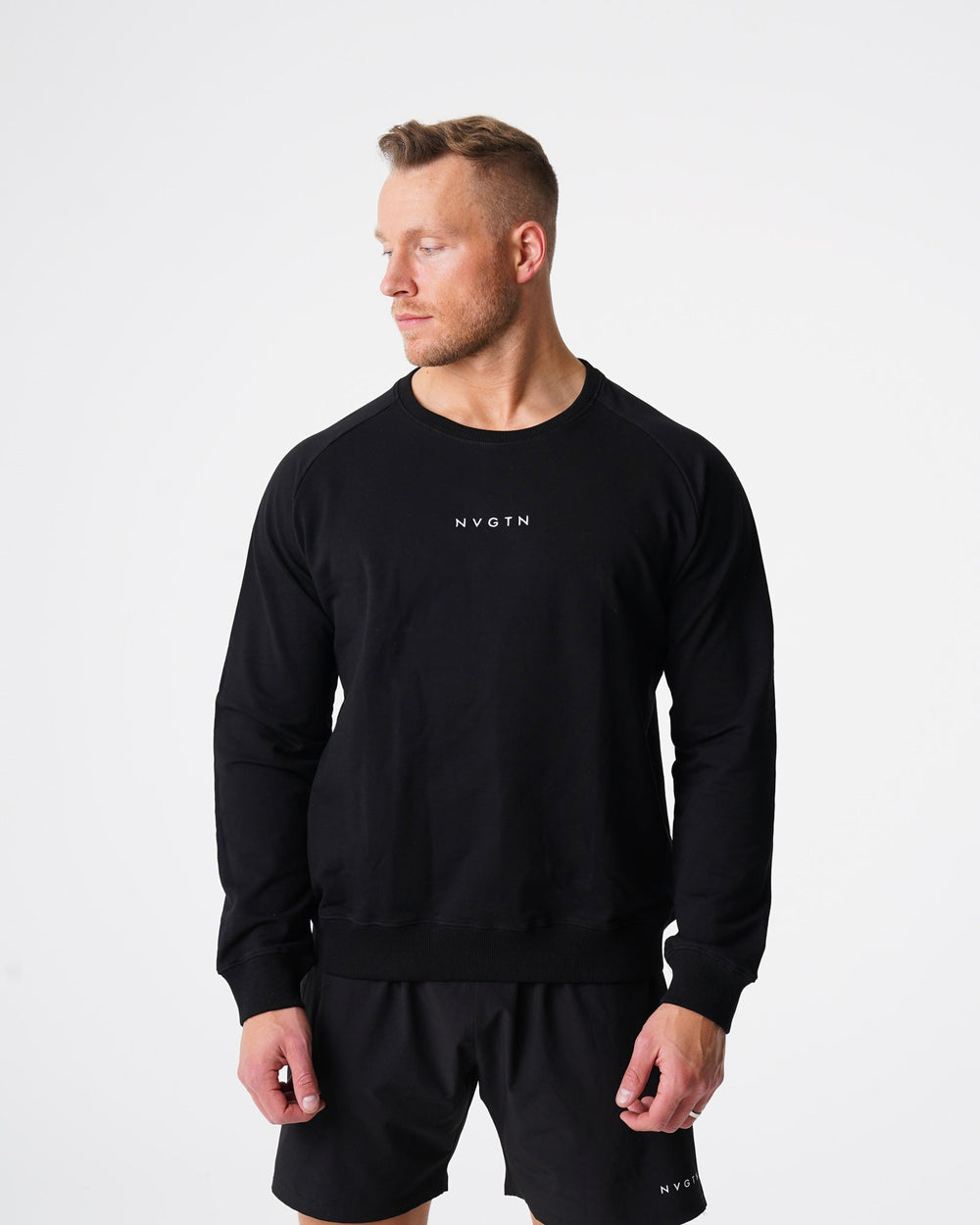 Black Crew Neck Sweatshirt Black | NVGTN Sale