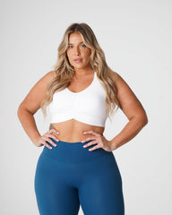 White Cinched Seamless Bra White | NVGTN New