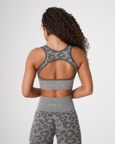 Khaki Green Leopard Eclipse Seamless Bra Khaki Green | NVGTN US