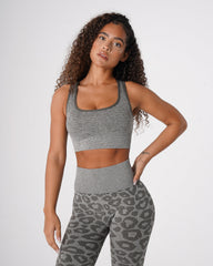 Khaki Green Leopard Eclipse Seamless Bra Khaki Green | NVGTN US