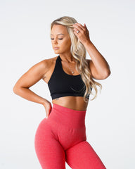 Black Limitless Ribbed Seamless Halter Bra Black | NVGTN Online