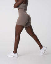 Taupe Solid Seamless Shorts Taupe | NVGTN Sale