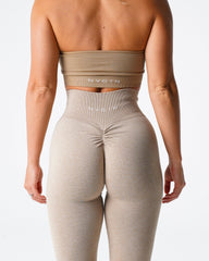 Beige Scrunch Seamless Leggings Beige | NVGTN For Sale