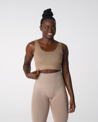 Beige Desire Ribbed Seamless Bra Beige | NVGTN Online Shop
