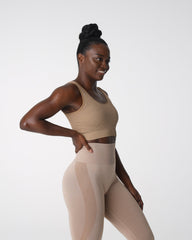Beige Desire Ribbed Seamless Bra Beige | NVGTN Online Shop