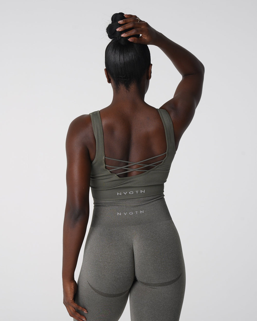 Khaki Green Desire Ribbed Seamless Bra Khaki Green | NVGTN New