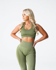 Meadow Limitless Ribbed Seamless Halter Bra Meadow | NVGTN New