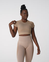 Beige Vortex Seamless Bra Top Beige | NVGTN US