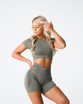 Khaki Green Vortex Seamless Bra Top Khaki Green | NVGTN Sale