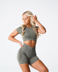 Khaki Green Vortex Seamless Bra Top Khaki Green | NVGTN Sale