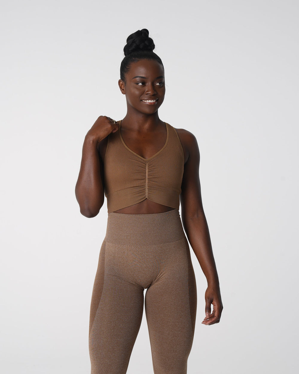Mocha Cinched Seamless Bra Mocha | NVGTN Online