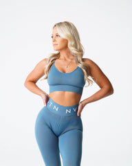 Stone Blue Flourish Seamless Bra Stone Blue | NVGTN Outlet
