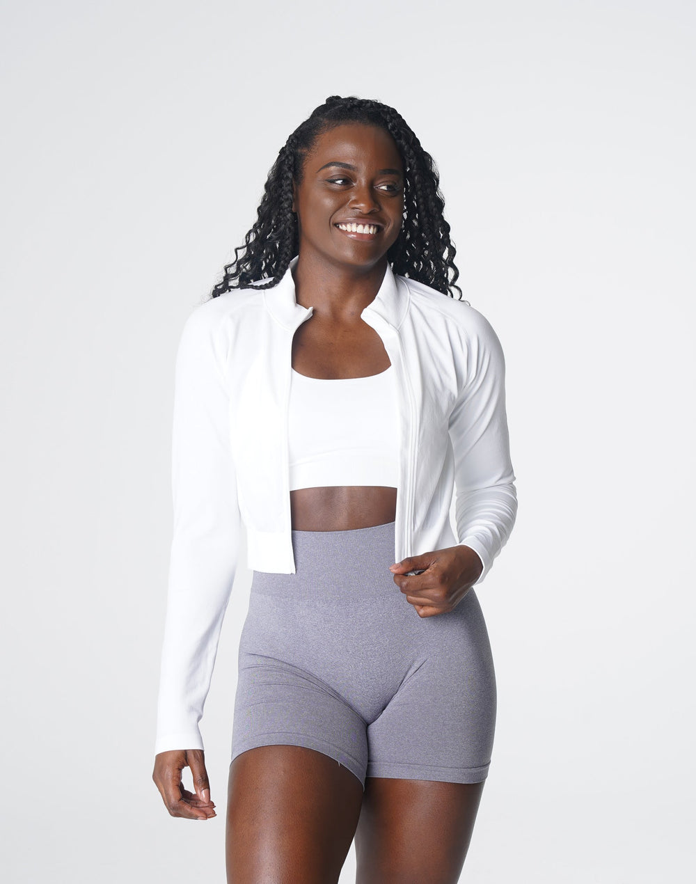 White Divine Seamless Zip Up White | NVGTN New