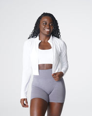 White Divine Seamless Zip Up White | NVGTN New