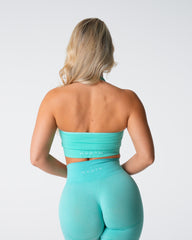 Mint Limitless Ribbed Seamless Halter Bra Mint | NVGTN For Sale