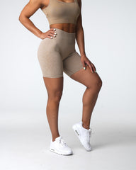Beige Scrunch Seamless Shorts Beige | NVGTN Sale