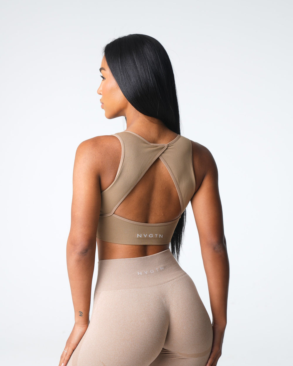 Beige Empower Seamless Bra Beige | NVGTN For Sale