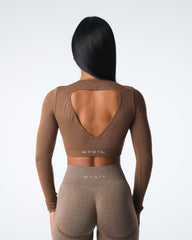 Mocha Journey Long Sleeve Seamless Bra Top Mocha | NVGTN US