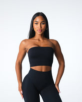 Black Conquer Ribbed Seamless Bra Black | NVGTN Discount