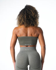 Khaki Green Conquer Ribbed Seamless Bra Khaki Green | NVGTN Online Shop