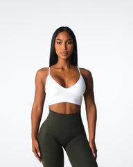 White Glimpse Ribbed Seamless Bra White | NVGTN Online