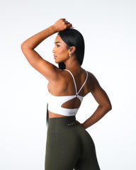 White Glimpse Ribbed Seamless Bra White | NVGTN Online