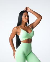 Pistachio Glimpse Ribbed Seamless Bra Pistachio | NVGTN Near Me