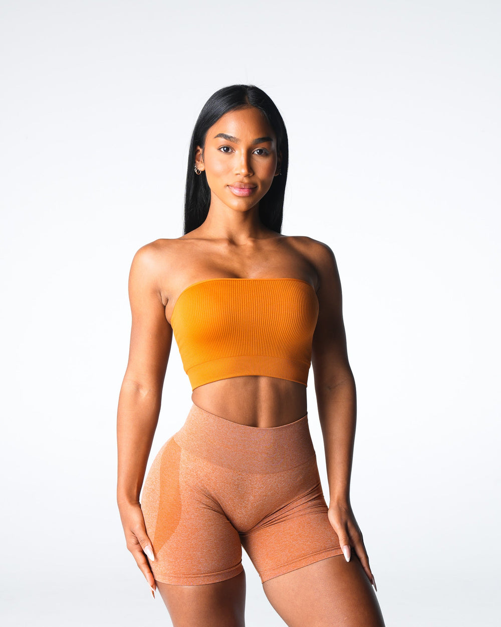 Terracotta Conquer Ribbed Seamless Bra Terracotta | NVGTN For Sale