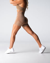 Beige Performance Seamless Shorts Beige | NVGTN Online