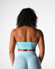 Pastel Blue Limitless Ribbed Seamless Halter Bra Pastel Blue | NVGTN Near Me