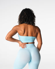 Pastel Blue Limitless Ribbed Seamless Halter Bra Pastel Blue | NVGTN Near Me