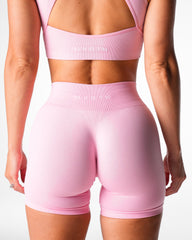 Baby Pink Mid Rise Pro Seamless Shorts Baby Pink | NVGTN New