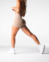 Beige Mid Rise Contour Seamless Shorts Beige | NVGTN For Sale
