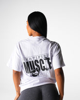 White Muscle Mommy Graphic Tee White | NVGTN Discount