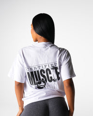 White Muscle Mommy Graphic Tee White | NVGTN Discount
