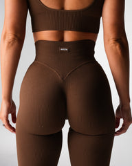 Hazelnut Harmony Ribbed Seamless Flare Leggings Hazelnut | NVGTN US
